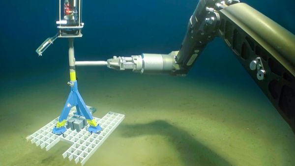 A deep-sea robot on the ocean floor