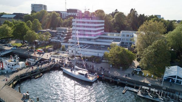 Photo of the sea trial of the cleanest research ship