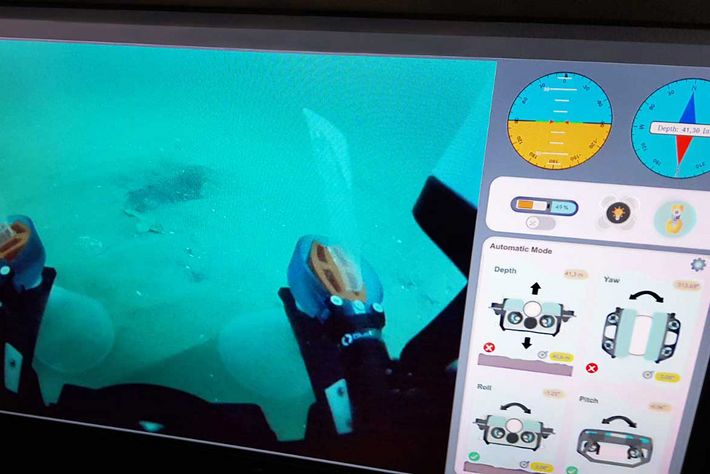 Screenshot of a remotely operated underwater vehicle