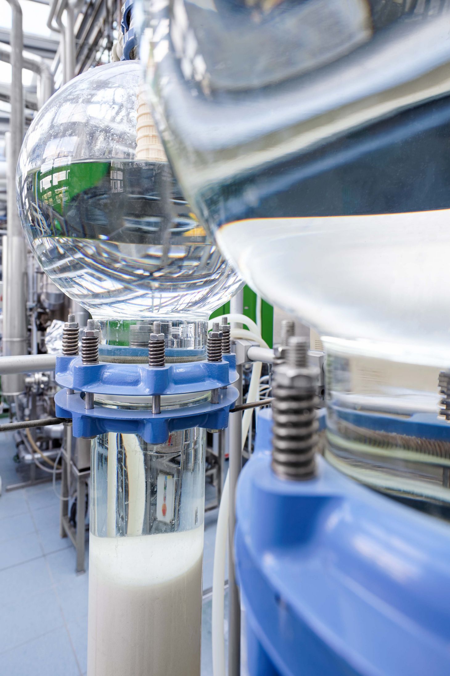 Steel tanks in the lab of the researchers.