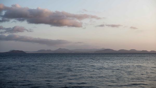 Atlantic Ocean with Lanzarote in sight